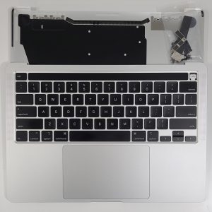 Grd A- MacBook Pro 13 A2289 Silver Top Case Keyboard Touchpad Battery 90%