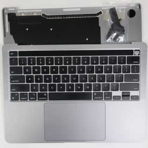 Grd B MacBook Pro 13” A2338 M1 Top Case Gray Keyboard Touchpad Battery & more