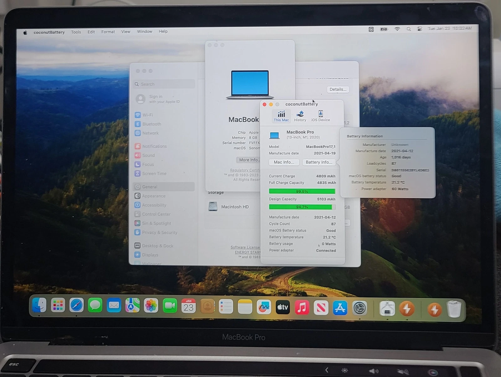 Grd B- Original MacBook Pro A2338 M1/M2 13" Retina LCD Screen Assembly Gray - Image 2